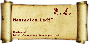 Meszarics Leó névjegykártya